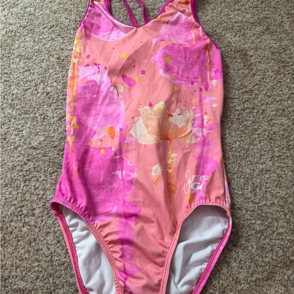 Simone Biles Limited Edition- GK Elite Pink Floral Gymnastics Leotard